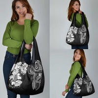 Japanese Irezumi and Hawaiian Polynesian Art Tattoo Grocery Bag Black Color - Polynesian Pride