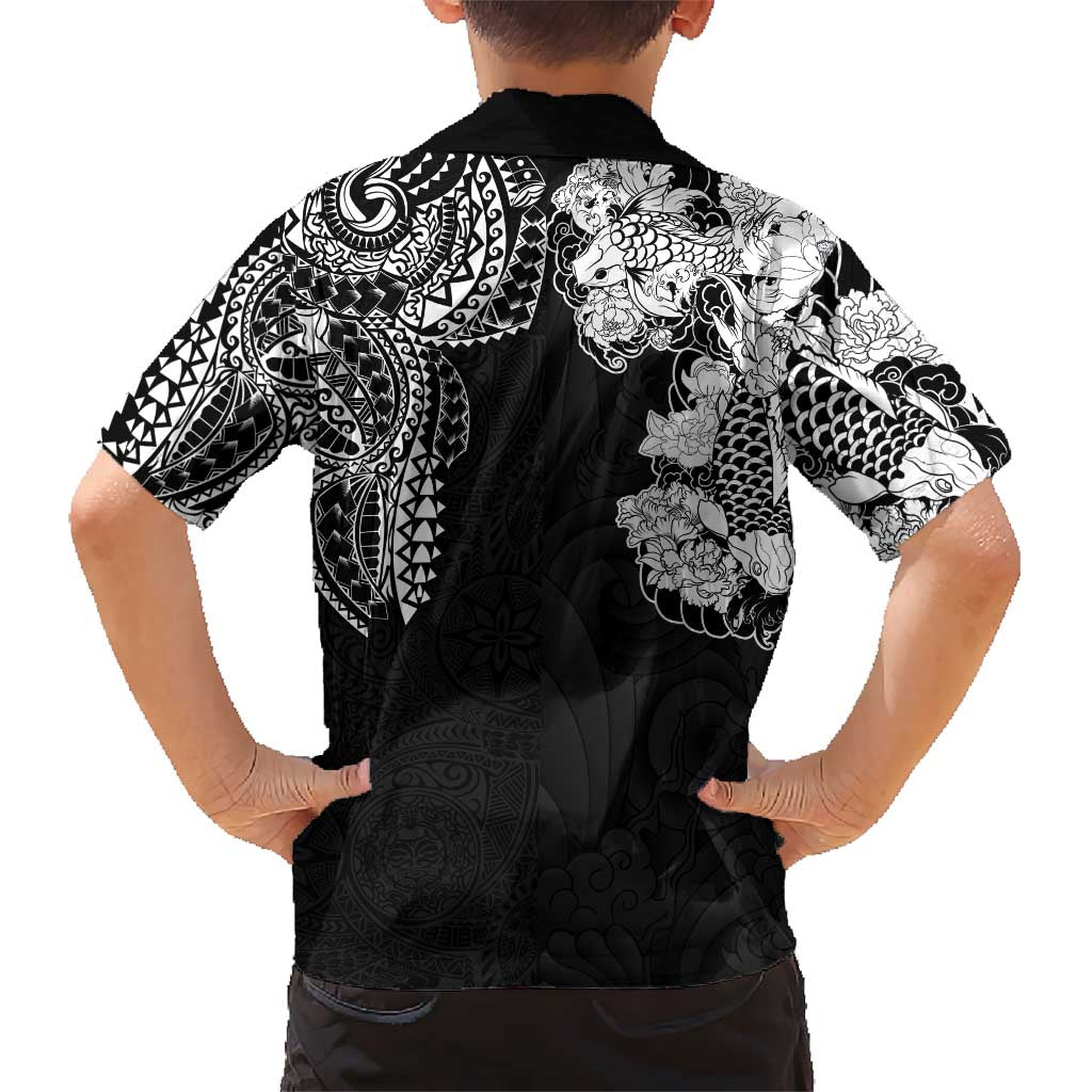 Japanese Irezumi and Hawaiian Polynesian Art Tattoo Hawaiian Shirt Black Color - Polynesian Pride