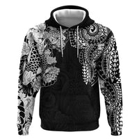 Japanese Irezumi and Hawaiian Polynesian Art Tattoo Hoodie Black Color - Polynesian Pride