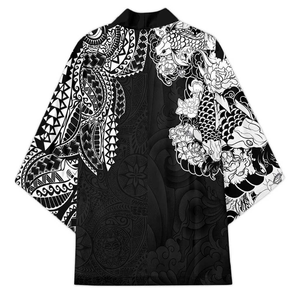 Japanese Irezumi and Hawaiian Polynesian Art Tattoo Kimono Black Color - Polynesian Pride