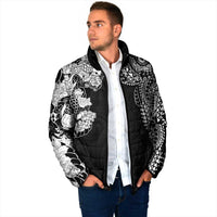 Japanese Irezumi and Hawaiian Polynesian Art Tattoo Padded Jacket Black Color - Polynesian Pride