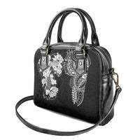 Japanese Irezumi and Hawaiian Polynesian Art Tattoo Shoulder Handbag Black Color - Polynesian Pride
