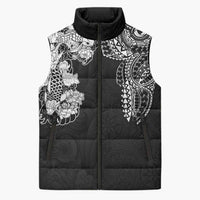 Japanese Irezumi and Hawaiian Polynesian Art Tattoo Sleeveless Puffer Jacket Black Color - Polynesian Pride