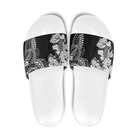 Japanese Irezumi and Hawaiian Polynesian Art Tattoo Slide Sandals Black Color - Polynesian Pride