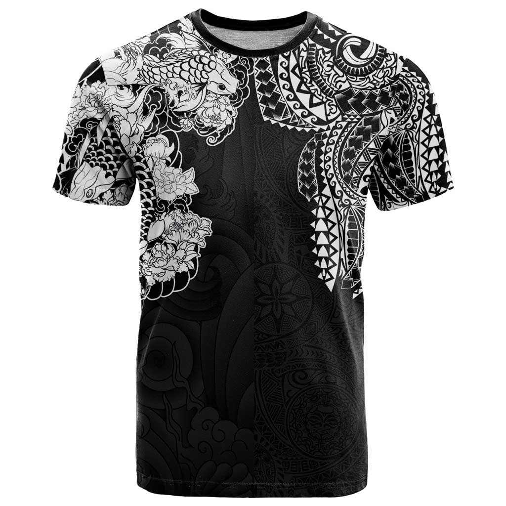 Japanese Irezumi and Hawaiian Polynesian Art Tattoo T Shirt Black Color - Polynesian Pride