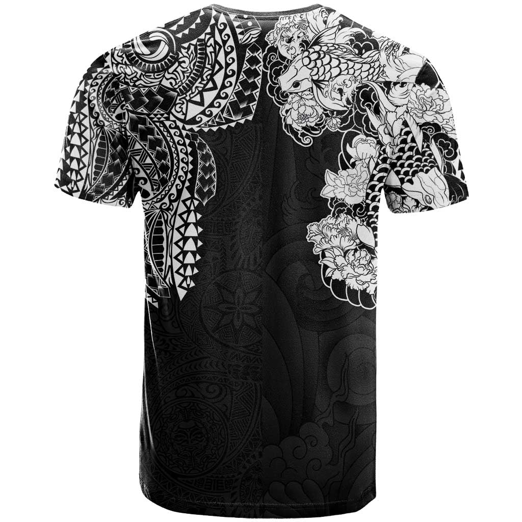 Japanese Irezumi and Hawaiian Polynesian Art Tattoo T Shirt Black Color - Polynesian Pride