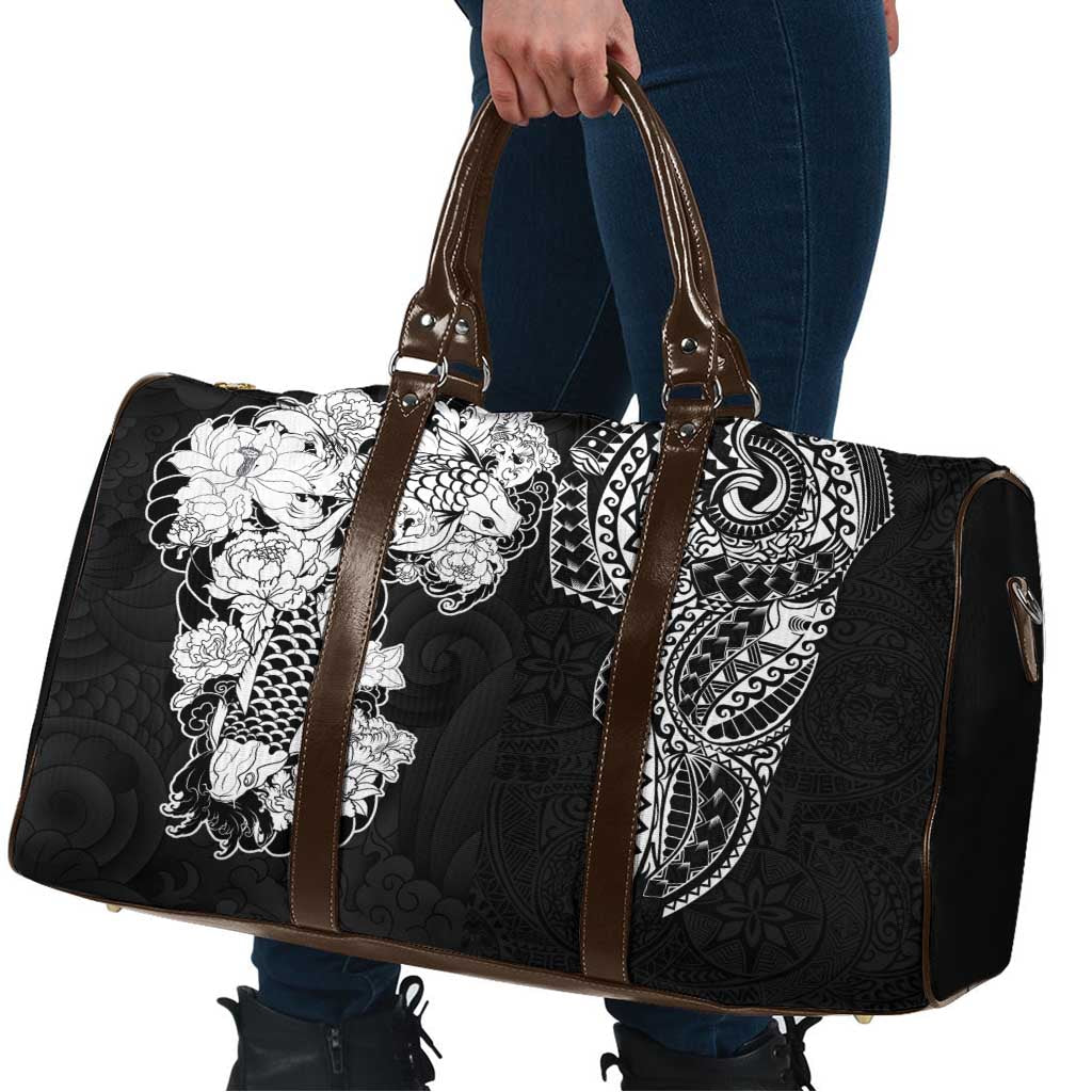 Japanese Irezumi and Hawaiian Polynesian Art Tattoo Travel Bag Black Color - Polynesian Pride