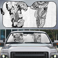 Japanese Irezumi and Hawaiian Polynesian Art Tattoo Auto Sun Shade White Color - Polynesian Pride