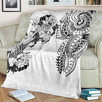 Japanese Irezumi and Hawaiian Polynesian Art Tattoo Blanket White Color - Polynesian Pride