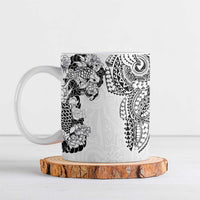 Japanese Irezumi and Hawaiian Polynesian Art Tattoo Ceramic Mug White Color - Polynesian Pride