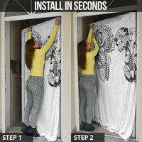 Japanese Irezumi and Hawaiian Polynesian Art Tattoo Door Cover White Color - Polynesian Pride