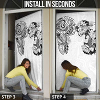 Japanese Irezumi and Hawaiian Polynesian Art Tattoo Door Cover White Color - Polynesian Pride