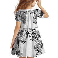 Japanese Irezumi and Hawaiian Polynesian Art Tattoo Family Matching Off Shoulder Maxi Dress and Hawaiian Shirt White Color - Polynesian Pride