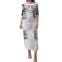 Japanese Irezumi and Hawaiian Polynesian Art Tattoo Family Matching Puletasi and Hawaiian Shirt White Color - Polynesian Pride