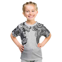 Japanese Irezumi and Hawaiian Polynesian Art Tattoo Kid T Shirt White Color - Polynesian Pride