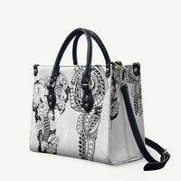 Japanese Irezumi and Hawaiian Polynesian Art Tattoo Leather Bag White Color - Polynesian Pride