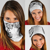 Japanese Irezumi and Hawaiian Polynesian Art Tattoo Neck Gaiter White Color - Polynesian Pride