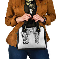 Japanese Irezumi and Hawaiian Polynesian Art Tattoo Shoulder Handbag White Color - Polynesian Pride