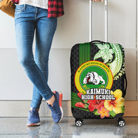 Hawaii Kaimuki High School Luggage Cover Tribal Kakau Pattern Mix Hibiscus Flower LT03 - Polynesian Pride