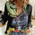 Hawaii Kaimuki High School Women Casual Shirt Tribal Kakau Pattern Mix Hibiscus Flower LT03 Female Black - Polynesian Pride