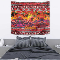 Hawaii KaUla Wena Octopus Tapestry Oceanic Red with Corals and Tropical On Sunset Landscape LT03 - Polynesian Pride