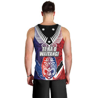 New Zealand Waitangi Men Tank Top Kia Ora Maori Koruru Tiki Mask LT03 - Polynesian Pride
