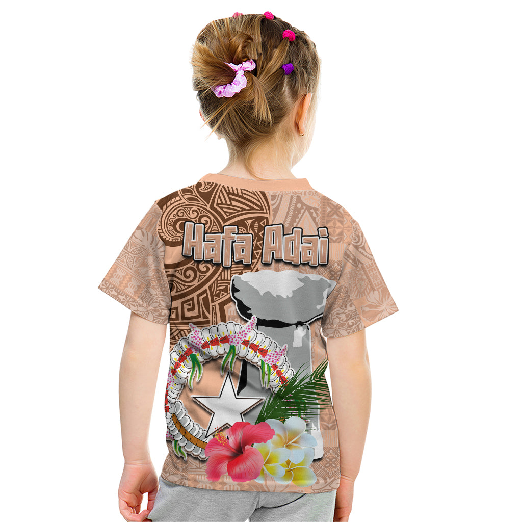 Northern Mariana Islands Hafa Adai Latte Stone Kid T Shirt Peach Fuzz Color LT03 - Polynesian Pride