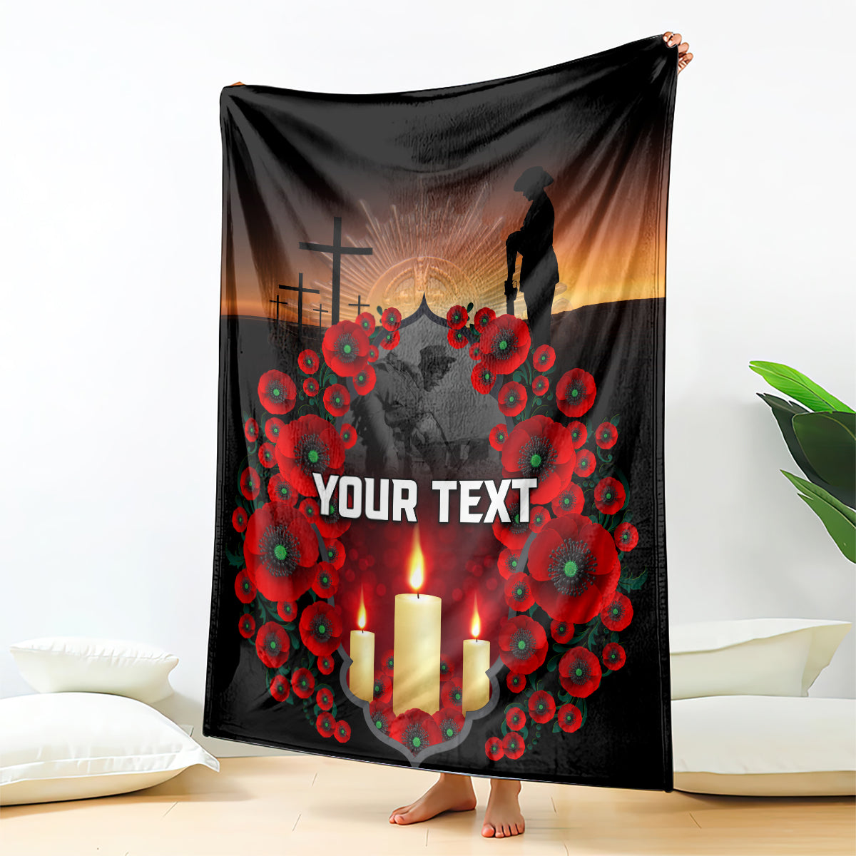 Custom New Zealand and Australia ANZAC Day Blanket Gallipoli and Canlelight Lest We Forget LT03 - Polynesian Pride