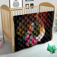 Papua New Guinea Bird-of-Paradise Quilt Hibiscus and Kundu Drum Tribal Pattern LT03 - Polynesian Pride