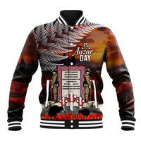 New Zealand ANZAC Day Baseball Jacket The Ode of Remembrance and Silver Fern LT03 Unisex Black - Polynesian Pride