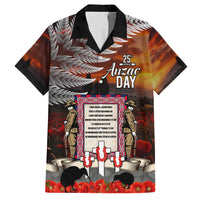 New Zealand ANZAC Day Family Matching Short Sleeve Bodycon Dress and Hawaiian Shirt The Ode of Remembrance and Silver Fern LT03 Dad's Shirt - Short Sleeve Black - Polynesian Pride