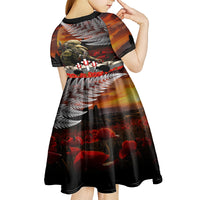 New Zealand ANZAC Day Kid Short Sleeve Dress The Ode of Remembrance and Silver Fern LT03 - Polynesian Pride