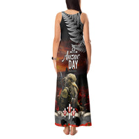 New Zealand ANZAC Day Tank Maxi Dress The Ode of Remembrance and Silver Fern LT03 - Polynesian Pride