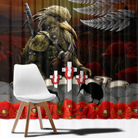 New Zealand ANZAC Day Window Curtain The Ode of Remembrance and Silver Fern