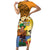 Happy Lei Day Family Matching Short Sleeve Bodycon Dress and Hawaiian Shirt Hula Male Dancer Polynesian Flower Kakau Pattern