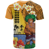 Happy Lei Day T Shirt Hula Male Dancer Polynesian Flower Kakau Pattern