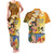 Happy Lei Day Couples Matching Tank Maxi Dress and Hawaiian Shirt Hula Girl Polynesian Flower Kakau Pattern