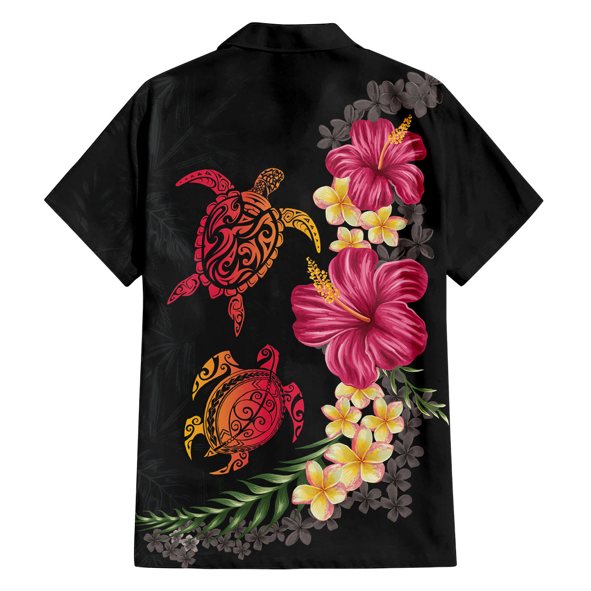 Hawaiian Flower and Tribal Turtle Family Matching Tank Maxi Dress and Hawaiian Shirt Colorful Style