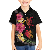 Hawaiian Flower and Tribal Turtle Family Matching Tank Maxi Dress and Hawaiian Shirt Colorful Style