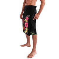 Hawaiian Flower and Tribal Turtle Lavalava Colorful Style