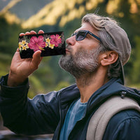 Hawaiian Plumeria and Hibiscus 4 in 1 Can Cooler Tumbler Colorful Style