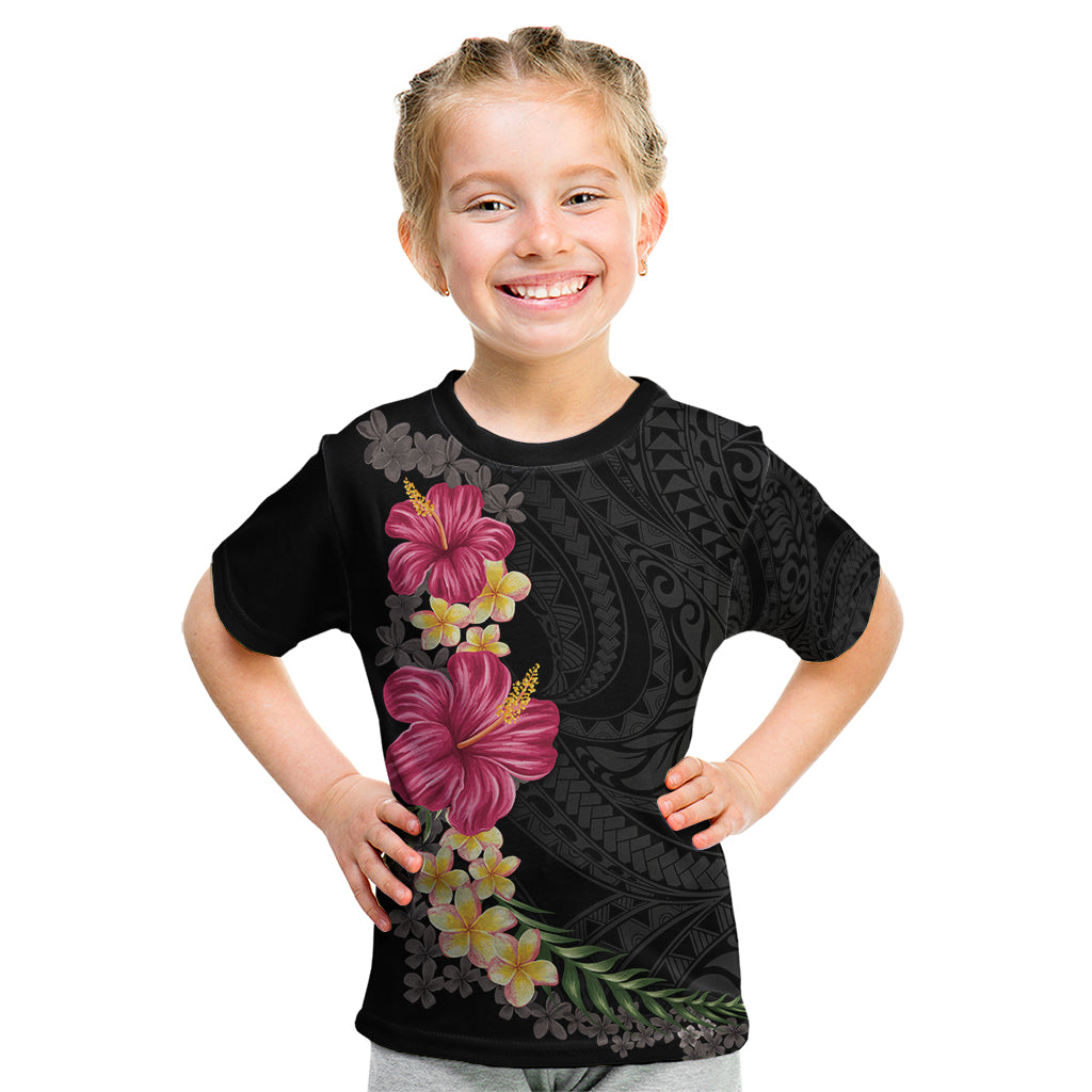 Hawaiian Plumeria and Hibiscus Kid T Shirt Colorful Style