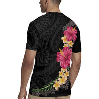 Hawaiian Plumeria and Hibiscus Rugby Jersey Colorful Style
