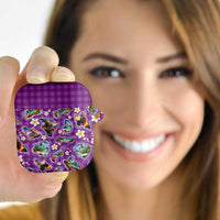 Hawaiian Island Shapes-Iconic Landscape AirPods Case with Plumeria and Palaka Purple Color