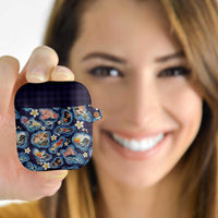 Hawaii Islands Map Design with Japanese Landscape AirPods Case Hawaiian Japan Fusion Art Navy Color LT03 - Polynesian Pride