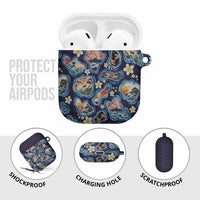 Hawaii Islands Map Design with Japanese Landscape AirPods Case Hawaiian Japan Fusion Art Navy Color LT03 - Polynesian Pride