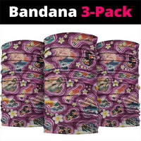 Hawaii Islands Map Design with Japanese Landscape Neck Gaiter Hawaiian Japan Fusion Art Pink Color LT03 package One Size: 25*50cm Pink - Polynesian Pride