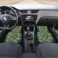 Hawaiian and Japanese Culture Together Car Mats Hawaiian Island Shapes with Japanese Landscape Green Color