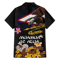 American Samoa Fue and Kava Bowl Hawaiian Shirt Plumeria and Polynesian Pattern