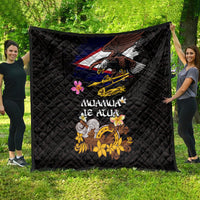 American Samoa Fue and Kava Bowl Quilt Plumeria and Polynesian Pattern